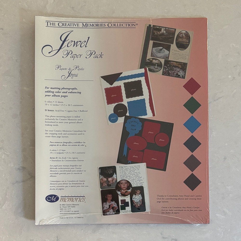 Creative Memories 10X12 Jewel Paper Pack